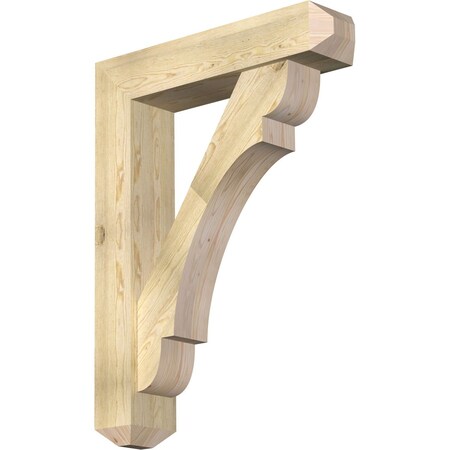 Ekena Millwork Olympic Craftsman Rough Sawn Bracket w/ Offset Brace, Douglas Fir, 8"W x 36"D x 48"H BKT0806X36X48OLY04RDF